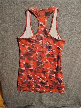 lululemon athletica Red Floral Racerback Tank